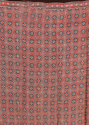 Maroon Printed Pure Silk Saree Without Blouse Piece