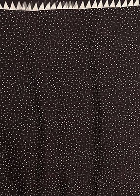 Black Printed Pure Silk Saree Without Blouse Piece