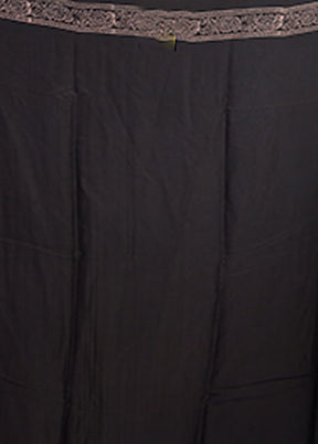 Black Printed Pure Silk Saree Without Blouse Piece