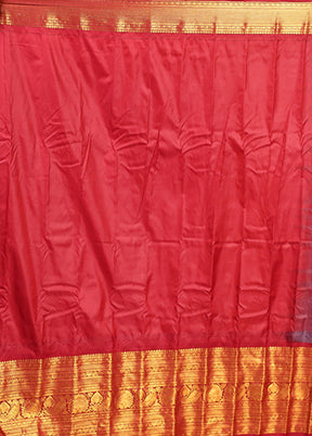 Grey Gadwal Silk Saree Without Blouse Piece