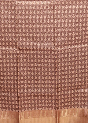 Cream Tussar Silk Saree With Blouse Piece
