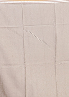 Cream Tussar Silk Saree With Blouse Piece