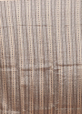 Cream Tussar Silk Saree With Blouse Piece