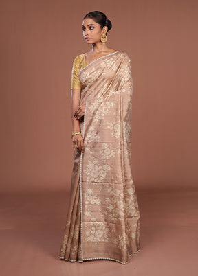Brown Tussar Silk Saree With Blouse Piece