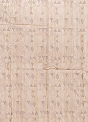 Cream Tussar Silk Saree With Blouse Piece
