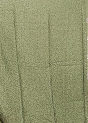 Green Tussar Silk Saree With Blouse Piece