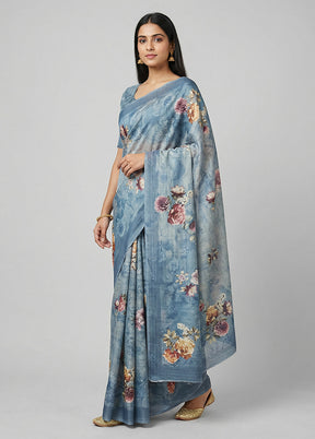 Cream Tussar Silk Saree With Blouse Piece