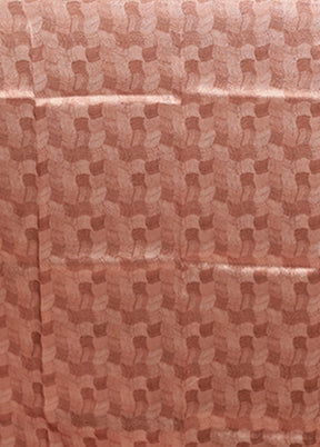 Peach Tussar Silk Saree With Blouse Piece