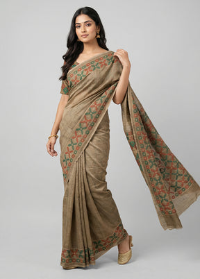 Multicolor Tussar Silk Saree With Blouse Piece