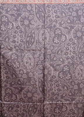 Cream Tussar Silk Saree With Blouse Piece