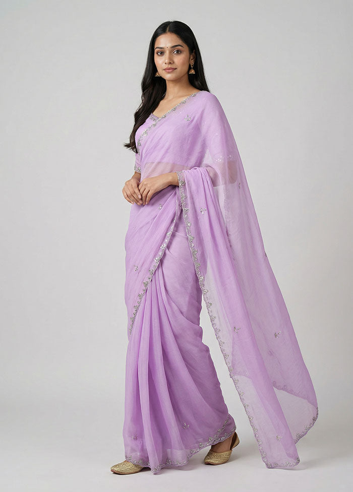 Pink Tissue Silk Saree With Blouse Piece