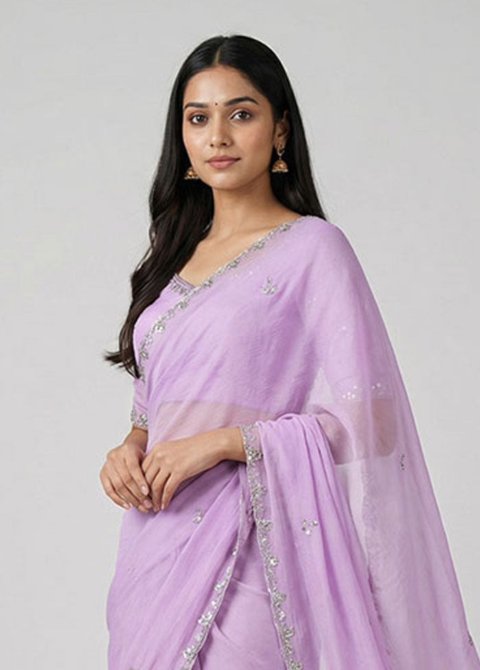 Pink Tissue Silk Saree With Blouse Piece