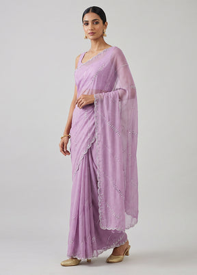 Purple Tissue Silk Saree With Blouse Piece