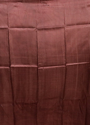Purple Printed Silk Saree Without Blouse Piece