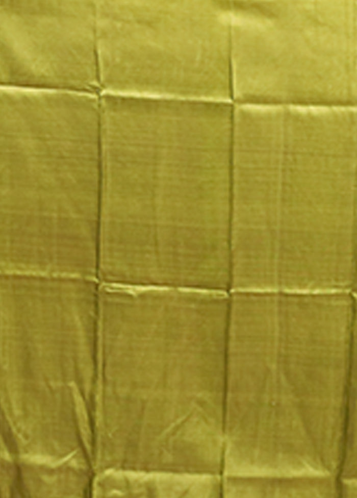 Cream Printed Silk Saree Without Blouse Piece