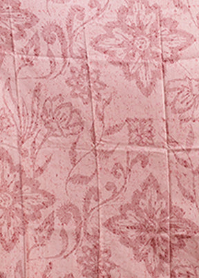 Pink Tussar Silk Saree With Blouse Piece