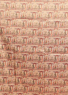 Pink Tussar Silk Saree With Blouse Piece