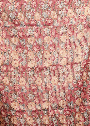 Maroon Tussar Silk Saree With Blouse Piece