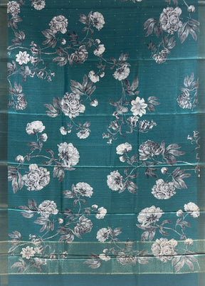 Green Tussar Silk Saree With Blouse Piece