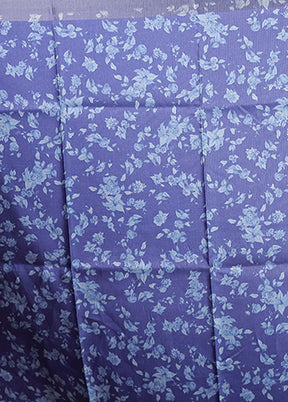 Blue Tussar Silk Saree With Blouse Piece