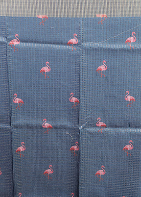 Blue Tussar Silk Saree With Blouse Piece