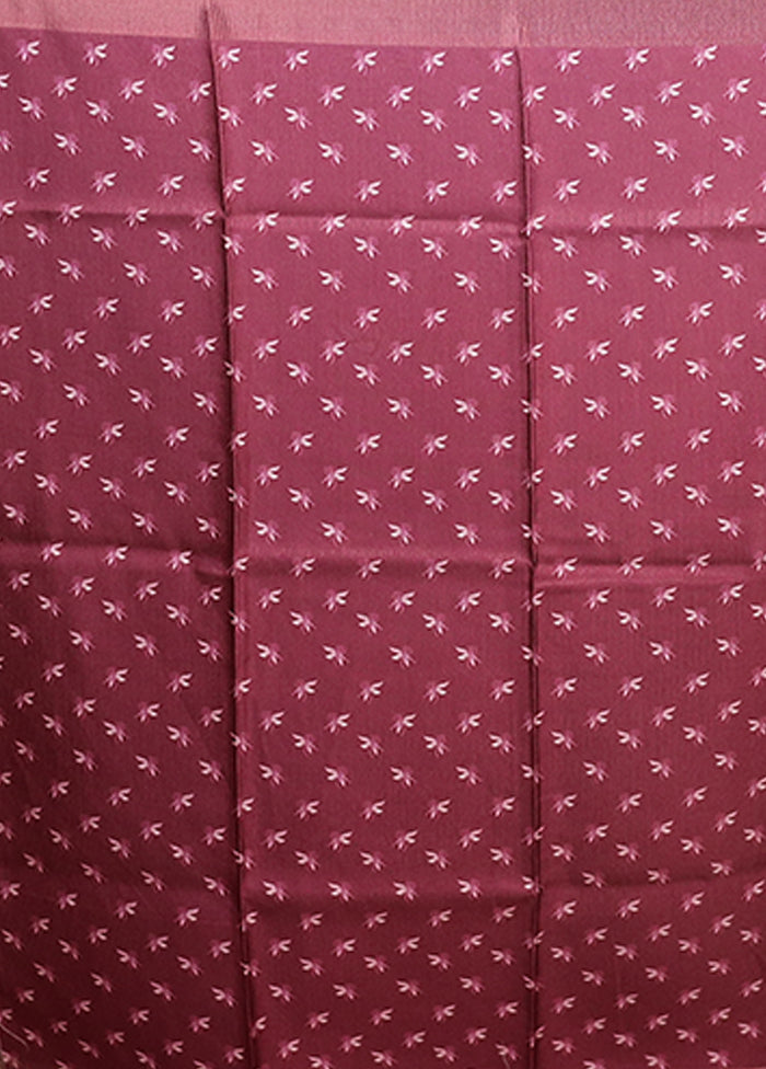 Maroon Tussar Silk Saree With Blouse Piece