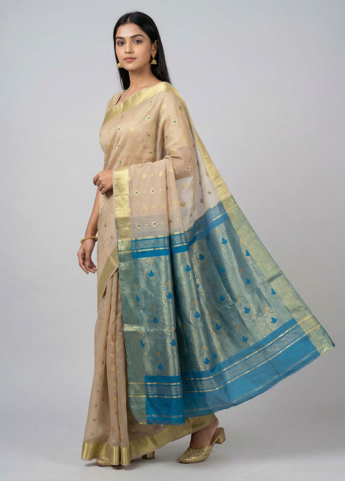 Grey Matka Silk Saree With Blouse Piece