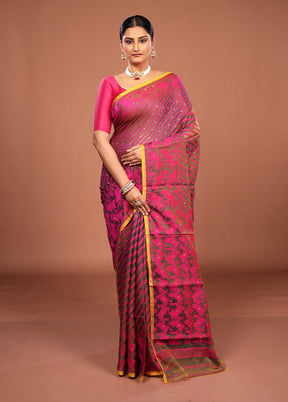 Green Jamdani Cotton Saree Without Blouse Piece