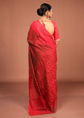 Green Jamdani Cotton Saree Without Blouse Piece