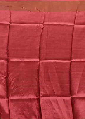Pink Handloom Tussar Silk Saree With Blouse Piece