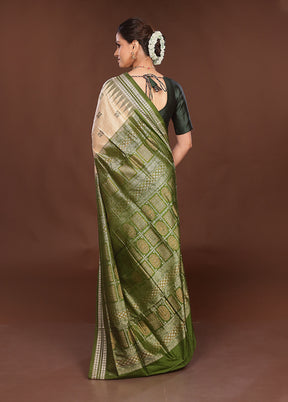 Rust Handloom Bomkai Pure Silk Saree With Blouse Piece