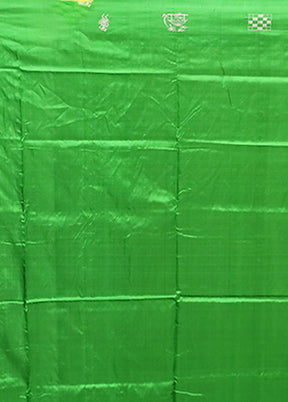 Orange Handloom Bomkai Pure Silk Saree With Blouse Piece