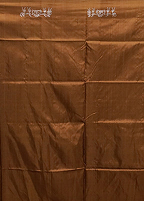 Cream Handloom Bomkai Pure Silk Saree With Blouse Piece