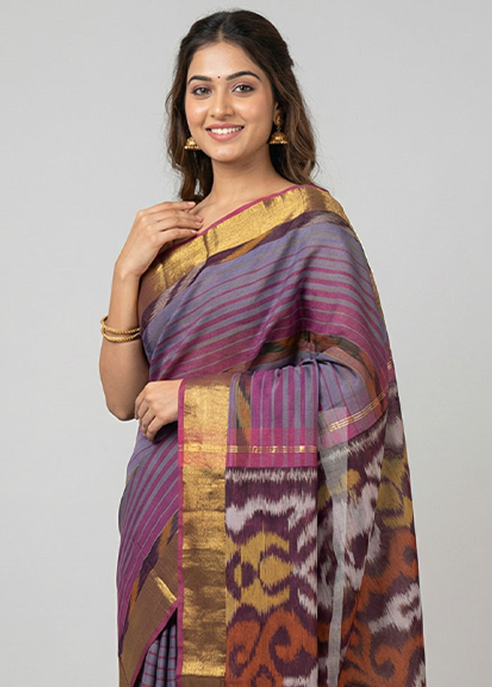 Multicolor Cotton Saree With Blouse Piece