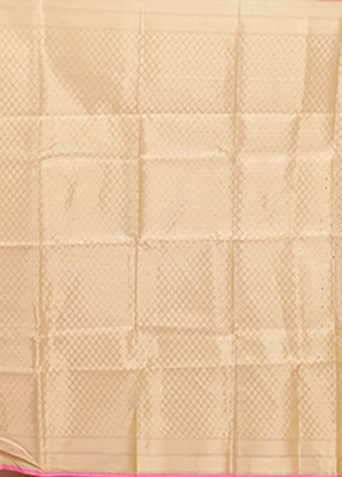 Cream Organza Saree With Blouse Piece