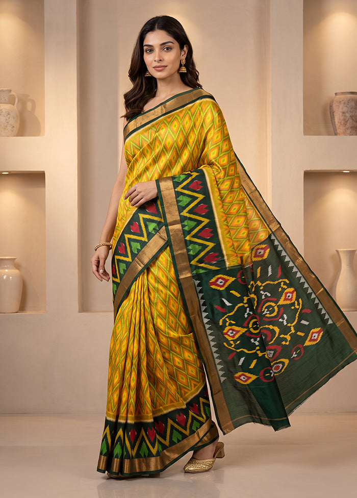 Multicolor Handloom Kanchipuram Pure Silk Saree With Blouse Piece