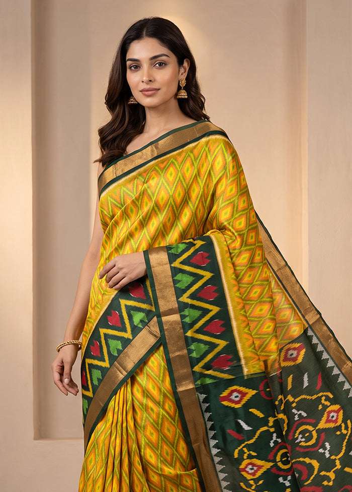 Multicolor Handloom Kanchipuram Pure Silk Saree With Blouse Piece