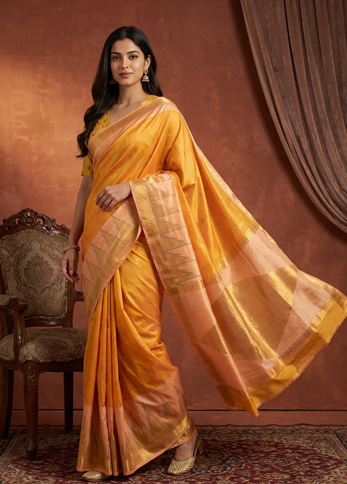 Pink Handloom Kanchipuram Pure Silk Saree With Blouse Piece