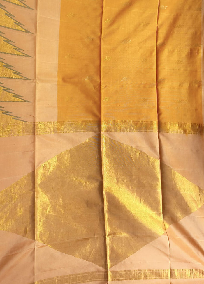 Pink Handloom Kanchipuram Pure Silk Saree With Blouse Piece