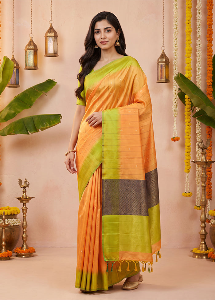 Pink Handloom Kanchipuram Pure Silk Saree With Blouse Piece