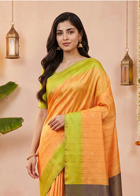 Pink Handloom Kanchipuram Pure Silk Saree With Blouse Piece