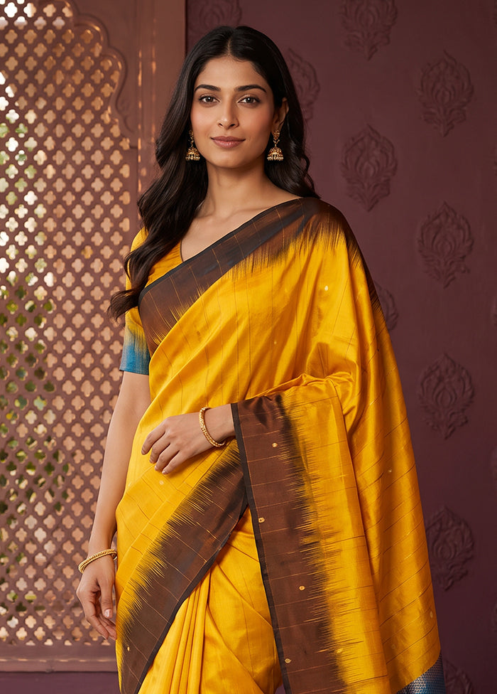 Pink Handloom Kanchipuram Pure Silk Saree With Blouse Piece
