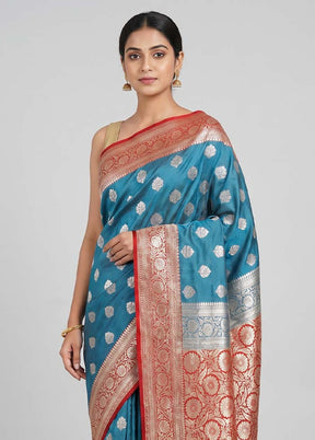 Green Katan Silk Saree With Blouse Piece