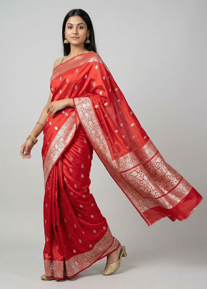 Pink Katan Silk Saree With Blouse Piece