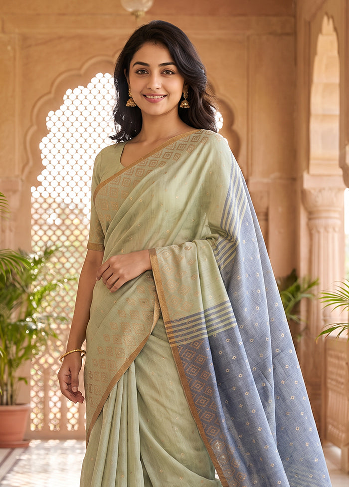 Cream Matka Silk Saree With Blouse Piece