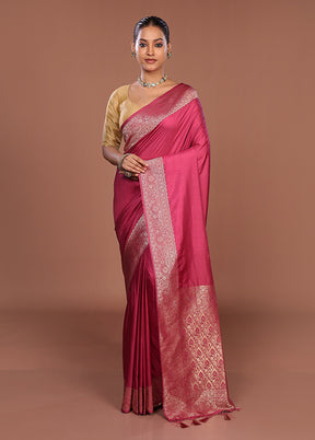Purple Dupion Silk Saree With Blouse Piece