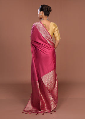 Purple Dupion Silk Saree With Blouse Piece