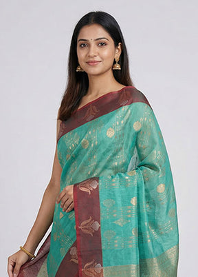 Yellow Kora Silk Saree With Blouse Piece