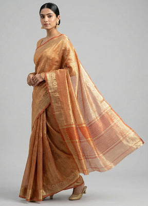 Pink Tissue Silk Saree With Blouse Piece