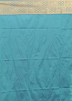 Blue Kanjivaram Silk Saree With Blouse Piece